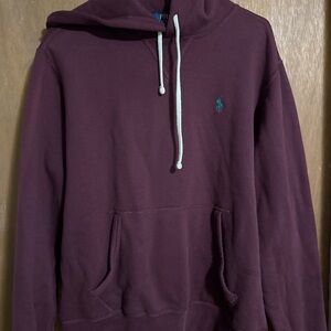 Polo by Ralph Lauren Maroon Hoodie with Teal Logo